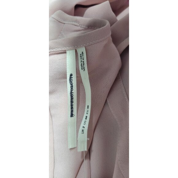 Anthropologie Chic Pink Knee Lenght Puff Sleeve Dress Size 00 NWT - Picture 9 of 16